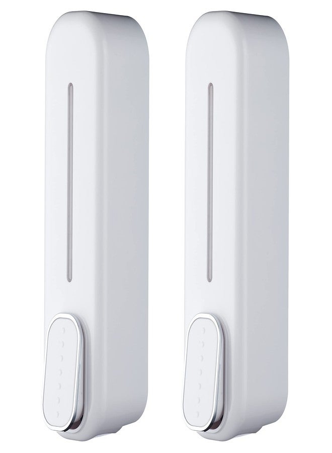 BATH GURU ABS Plastic Soap Dispenser for Bathroom, Kitchen, 350 ml, Pack of 2, Slim White - Image 1
